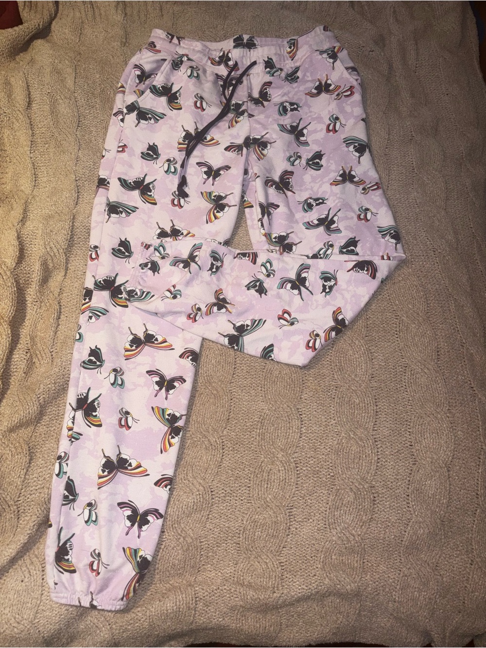 Vera Bradley Flutter Butterfly Jogger Lounge Pajama Pants Purple Size Small